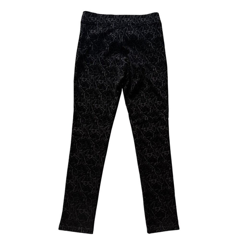 NYDJ Womens Velvet Burnout Pants Fairy Grunge Dark Romance Holiday Size 4 Black - Picture 4 of 7